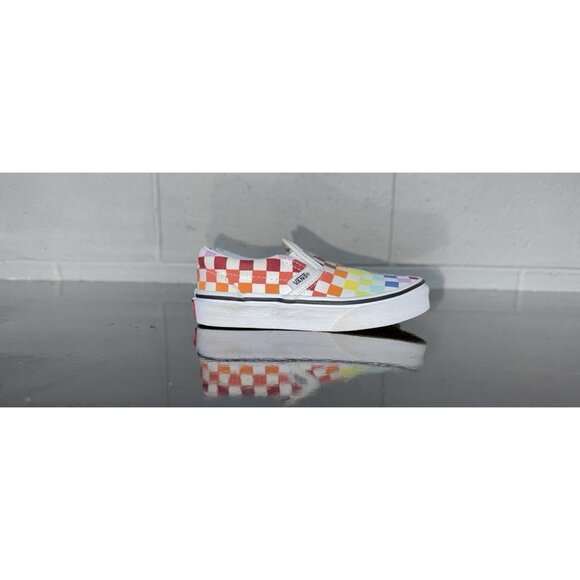 Vans Other - VANS Classic Slip-On Toddler Youth Athletic Shoes Size 11 Rainbow Checkerboard